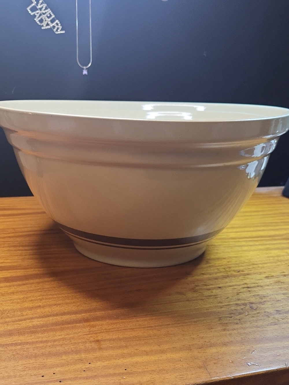 Mccoy Cream Ceramic Mixing Bowl with Gray Band
